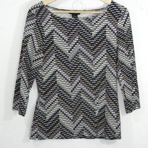 The Limited Blouse - Black/Gray/White - Size Medium - Like New